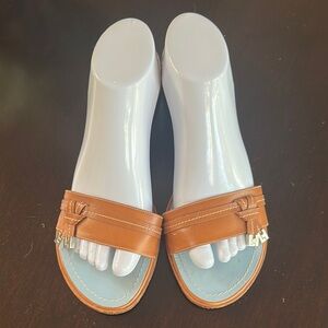 Lambertson Truex Women’s Tan Leather Slides Sz 39.5 (US 9.5) Coastal Minimalist